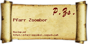 Pfarr Zsombor névjegykártya